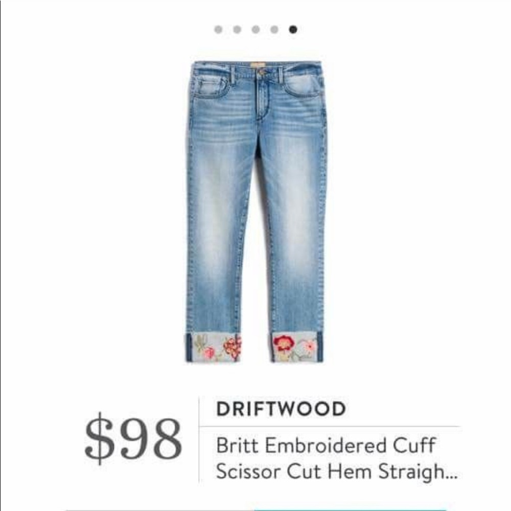 Driftwood cuffed scissor hemmed jeans. Size 6